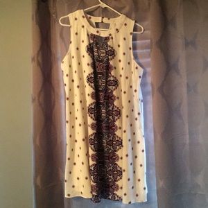 Purple and White Sleeveless Swing Dress